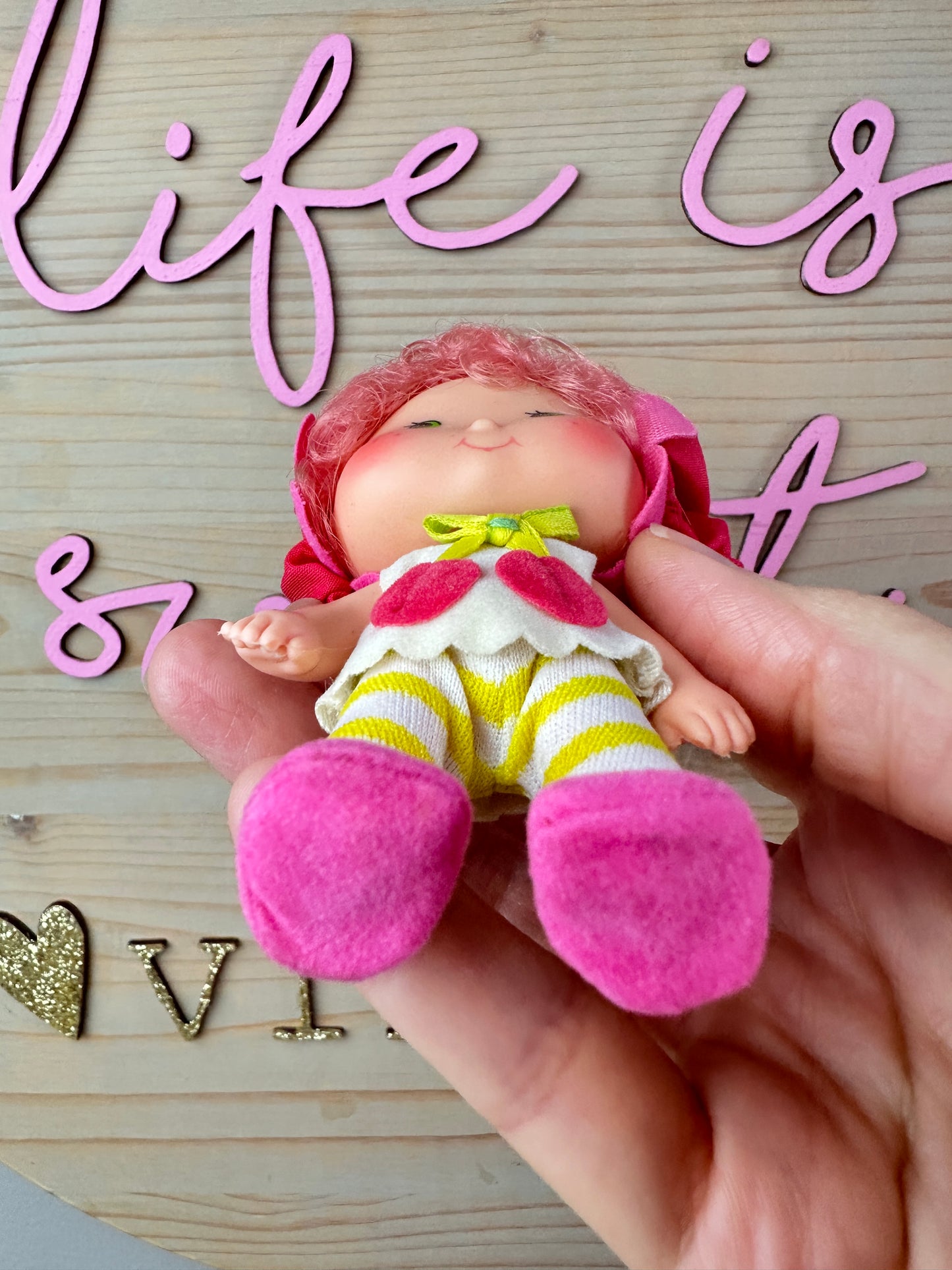 1982 Kenner Strawberry Shortcake Cherry Cuddler with Gooseberry *Berry Vault*