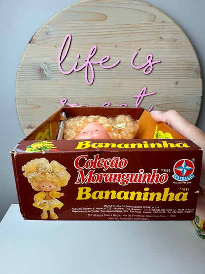 1980s Kenner Strawberry Shortcake Colecao Moranguinho Brazil Bananinha Doll MIB *Berry Vault*