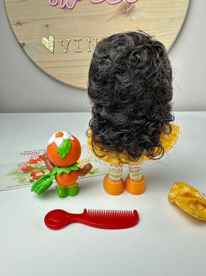 1985 Kenner Strawberry Shortcake Orange Blossom Berrykin Doll with Orange Berrykin *Berry Vault*