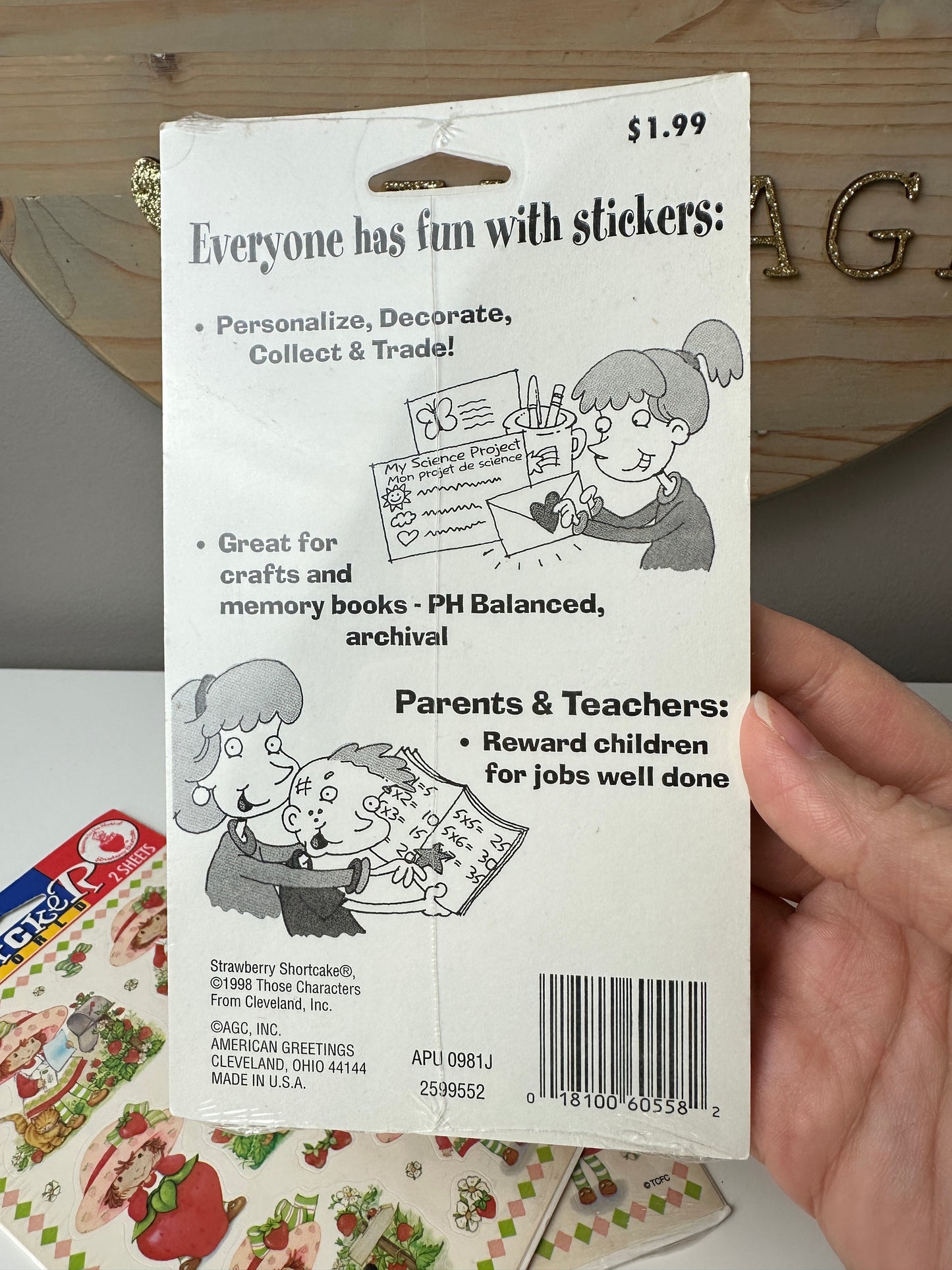 1998 Strawberry Shortcake Sealed Sticker Packs [Sold Separately]