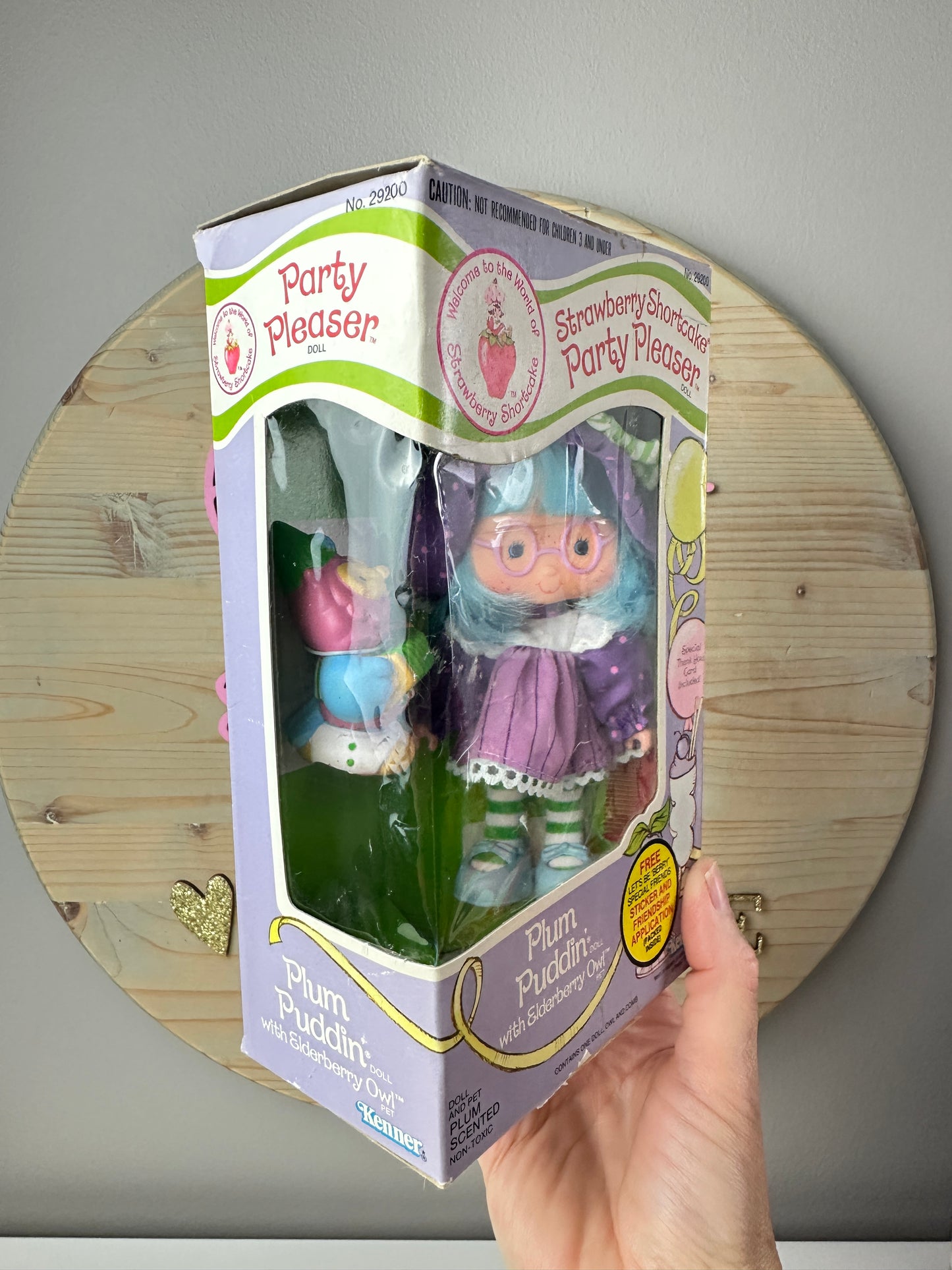 1984 Kenner Strawberry Shortcake Plum Puddin' with Elderberry Owl Party Pleaser Doll NRFB