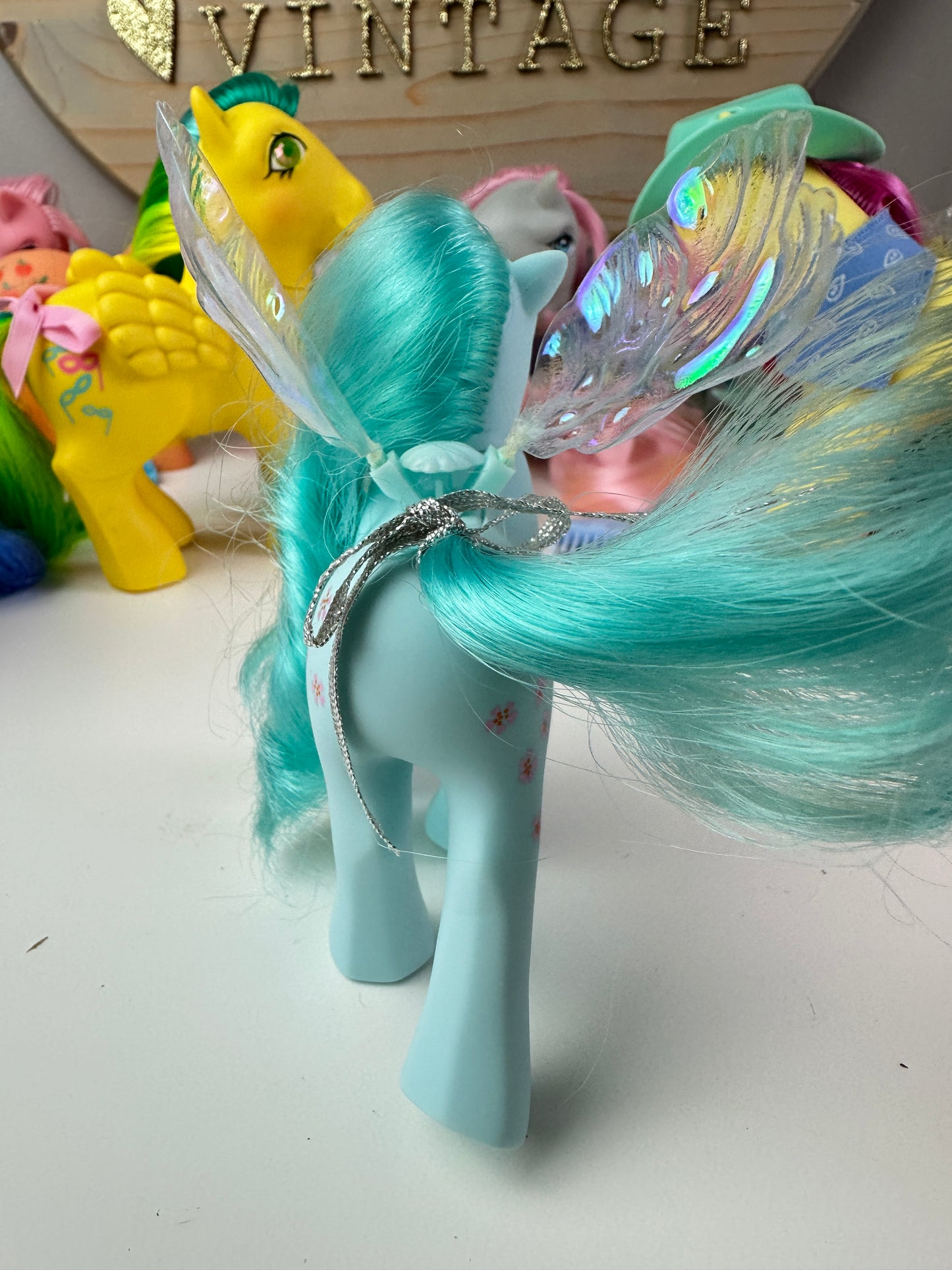 1980s Hasbro My Little Pony Peach Blossom Flutter Pony with Original Wings & Accessories