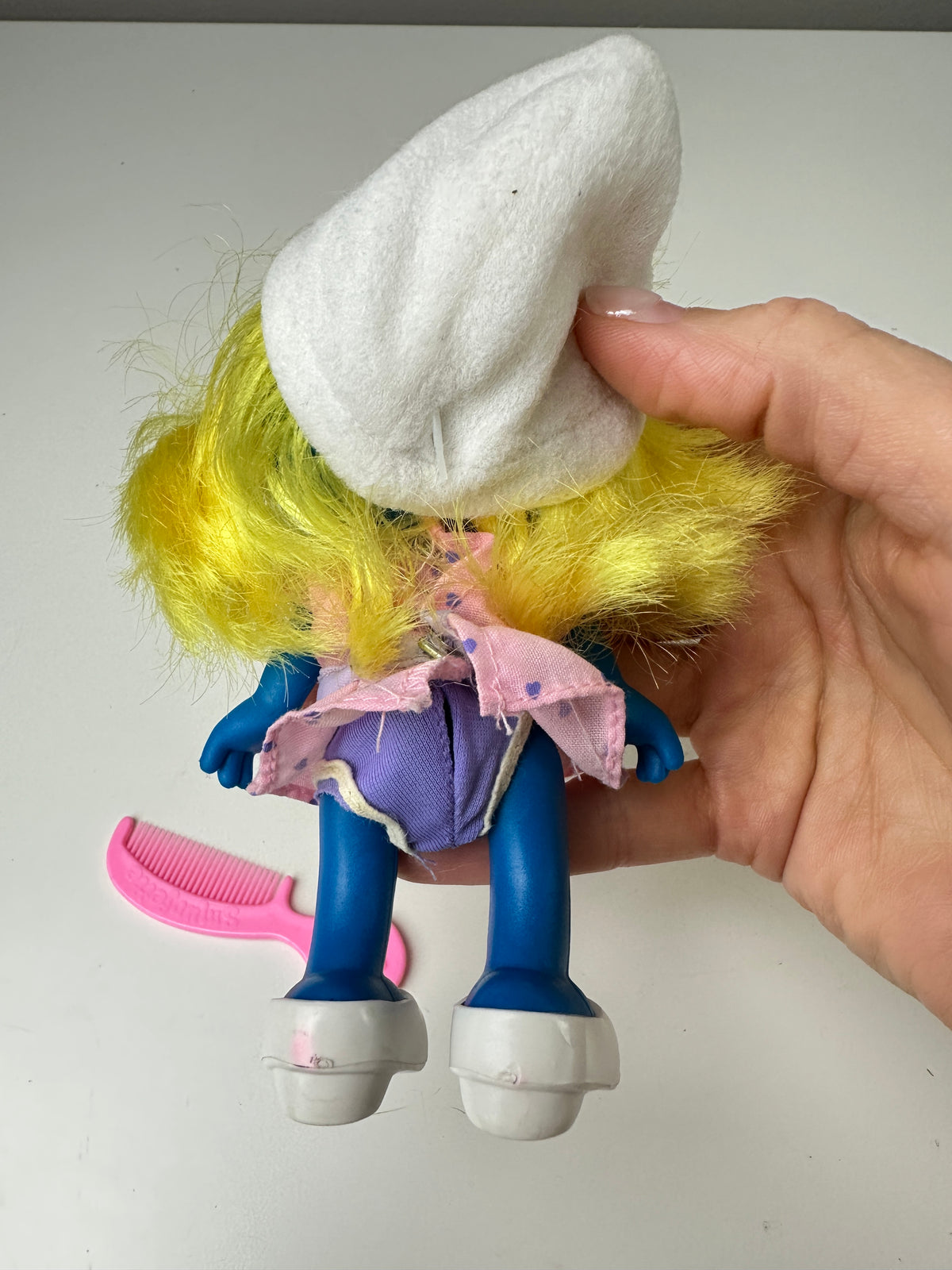 1983 Applause Smurfs Smurfette Dress 'n Style Doll with Comb