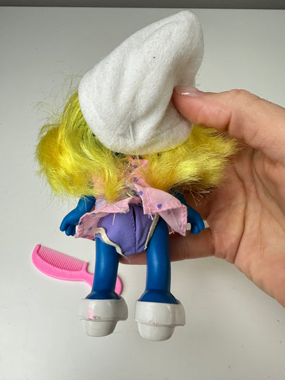 1983 Applause Smurfs Smurfette Dress 'n Style Doll with Comb