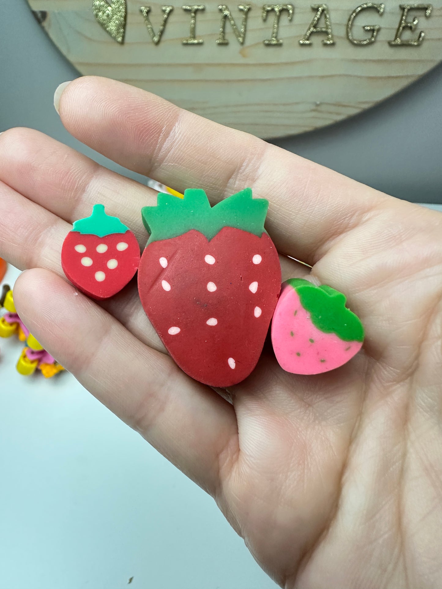 1980s Strawberry Erasers Lot