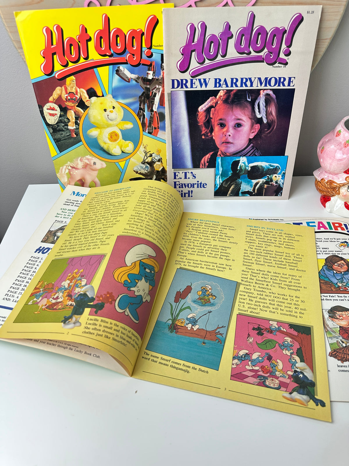 1980s Hot Dog! Magazine Lot with Posters, Baseball Cards, & Stickers