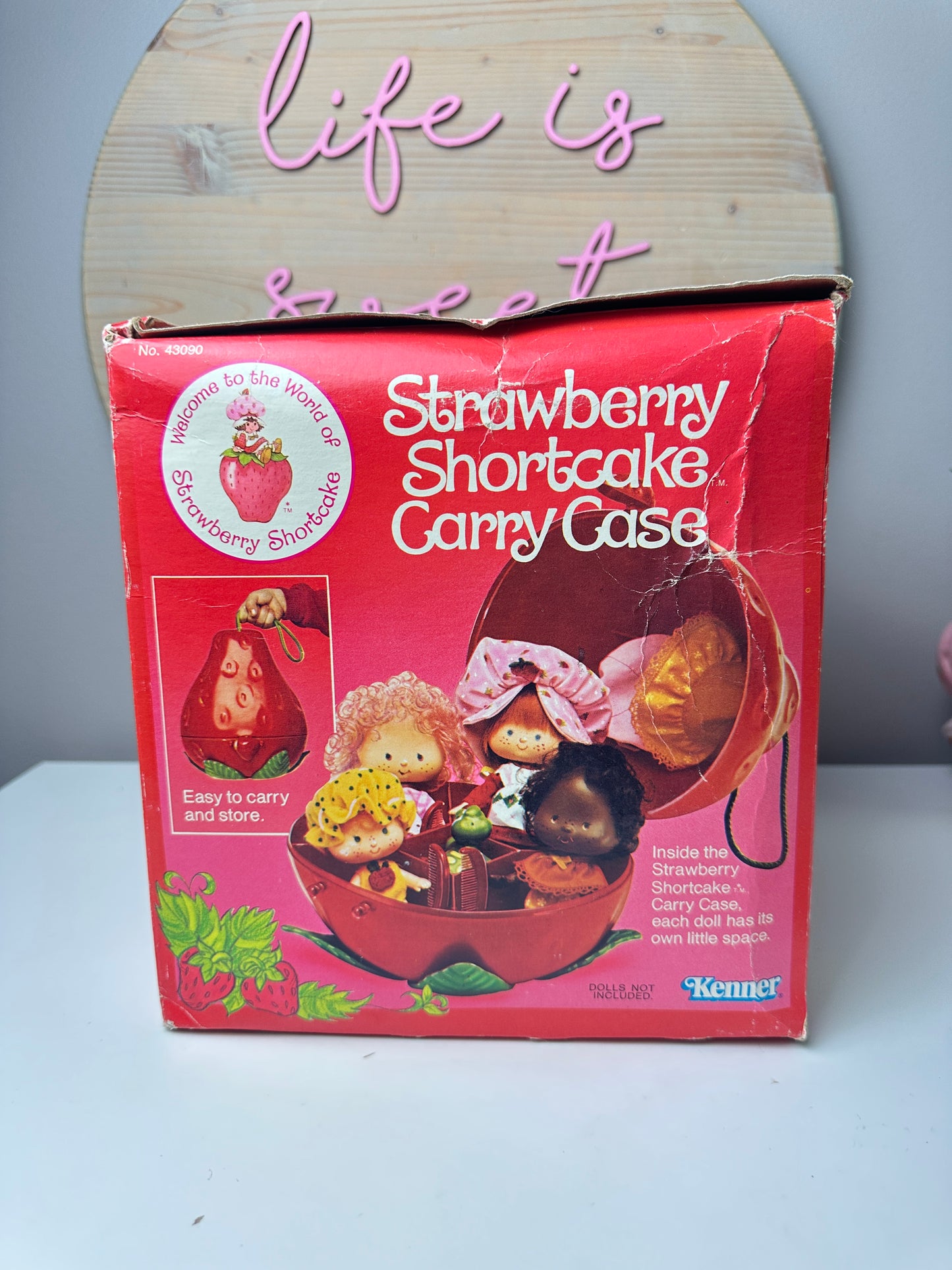 1980 Kenner Strawberry Shortcake Strawberry Shaped Doll Carry Case MIB