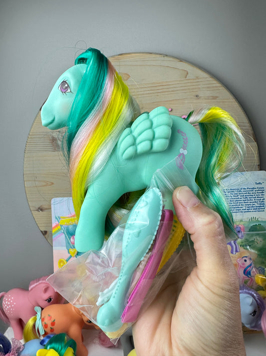1980s Hasbro My Little Pony Braided Beauty Brush 'n Grow Pony with Accessories