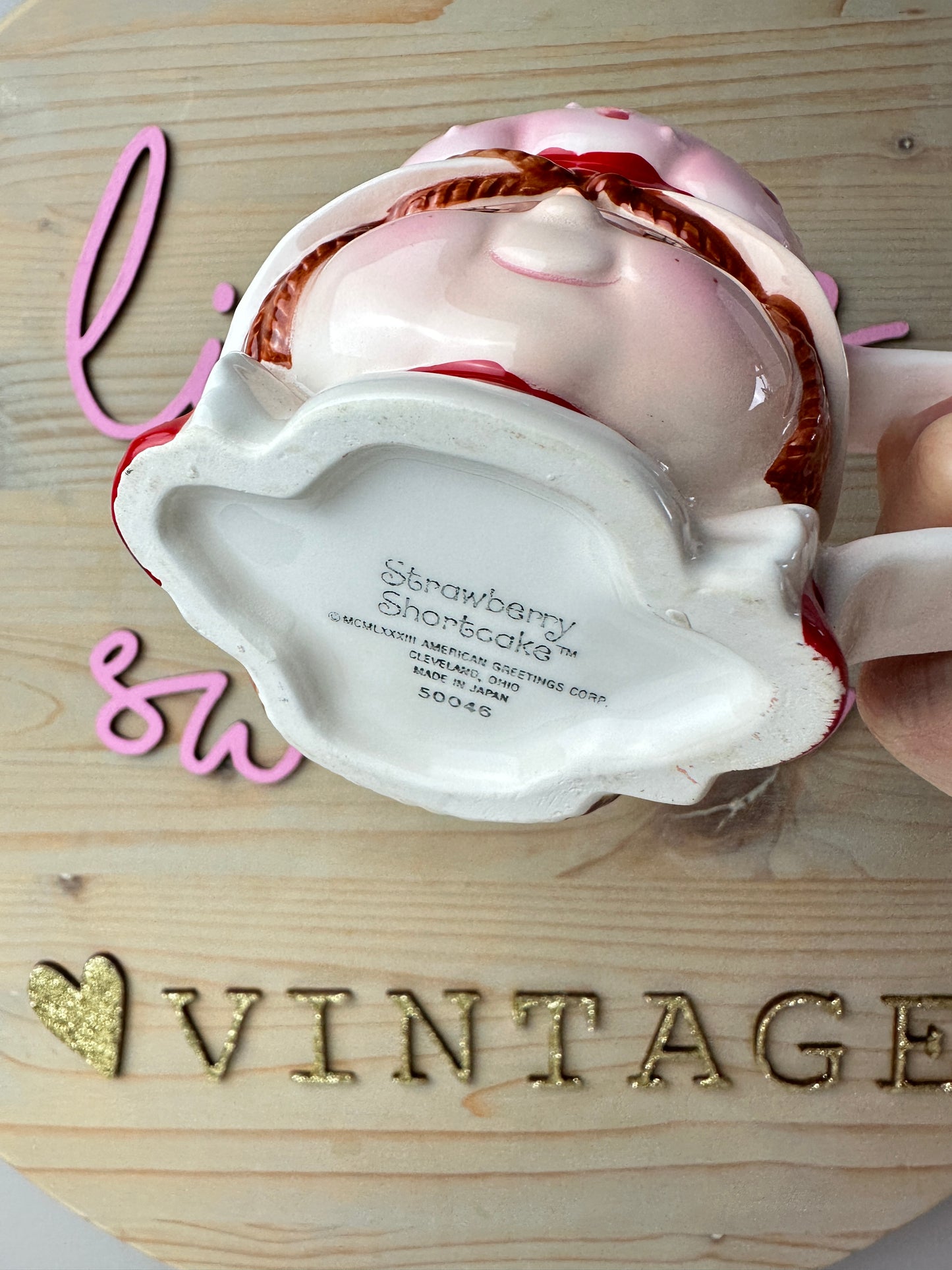 1983 AGC Strawberry Shortcake Figural Head Porcelain Mug