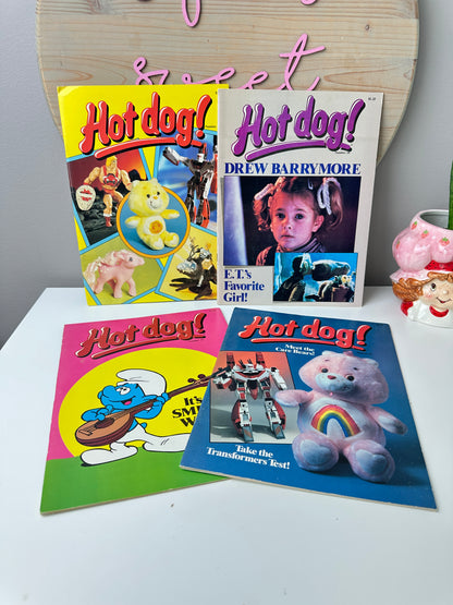 1980s Hot Dog! Magazine Lot with Posters, Baseball Cards, & Stickers