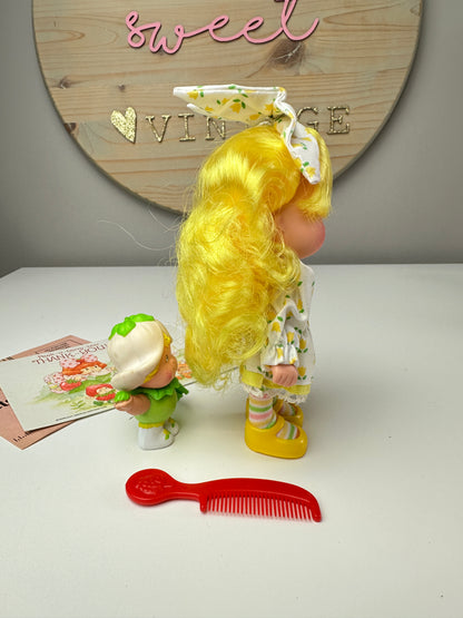 1985 Kenner Strawberry Shortcake Mint Tulip Berrykin Doll with Mint Berrykin *Berry Vault*