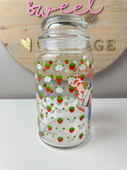 1980s AGC Strawberry Shortcake Glass Canister