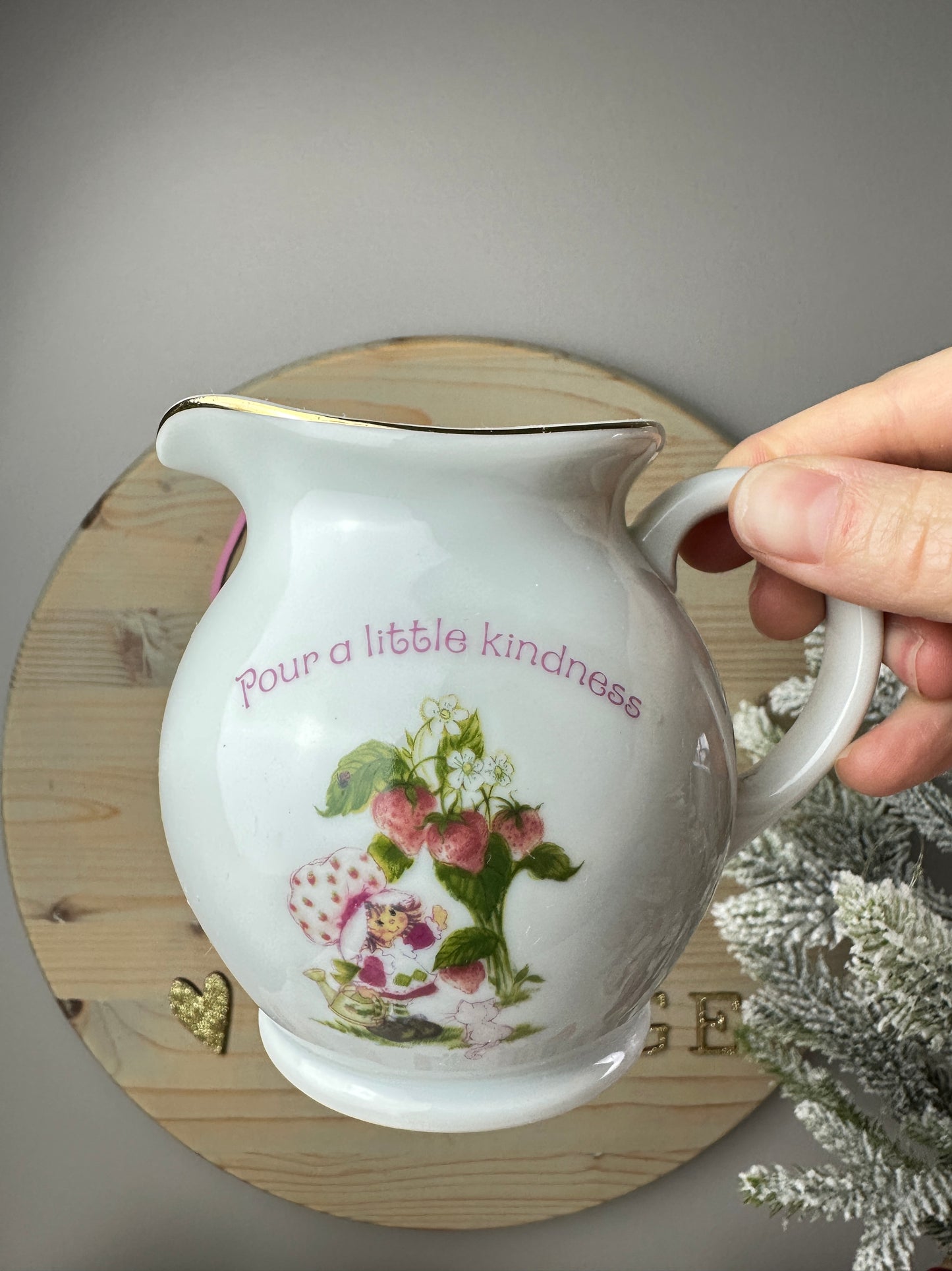 1980s Strawberry Shortcake Designer's Collection Fine Porcelain Creamer