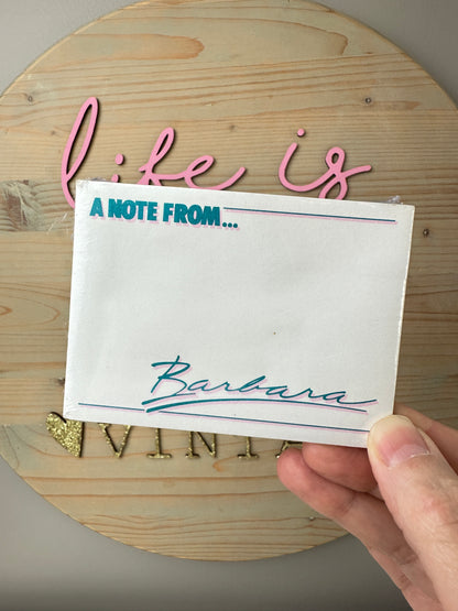 1999 Personalized Post-It Note Pad Sealed - "Barbara"