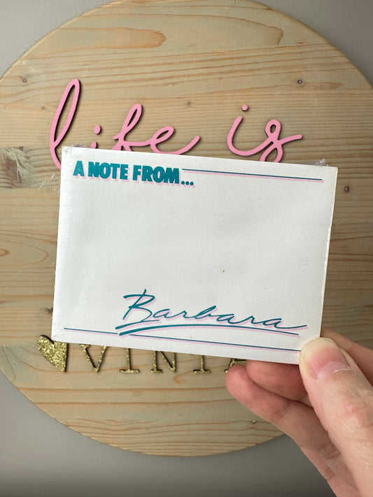1999 Personalized Post-It Note Pad Sealed - "Barbara"