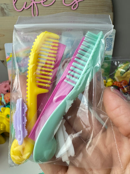 1980s Hasbro My Little Pony Braided Beauty Brush 'n Grow Pony with Accessories