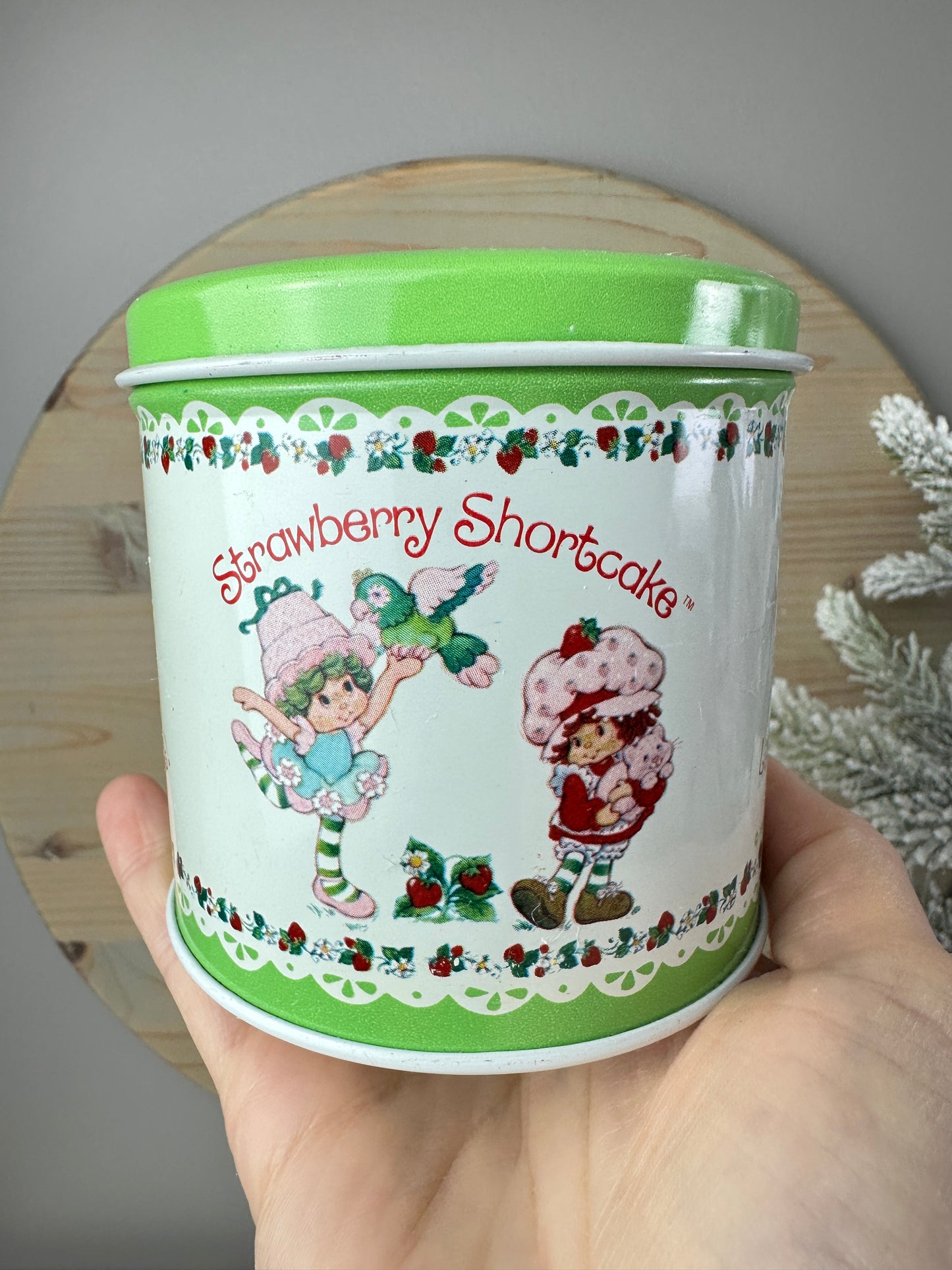 1980s Strawberry Shortcake Green Tin