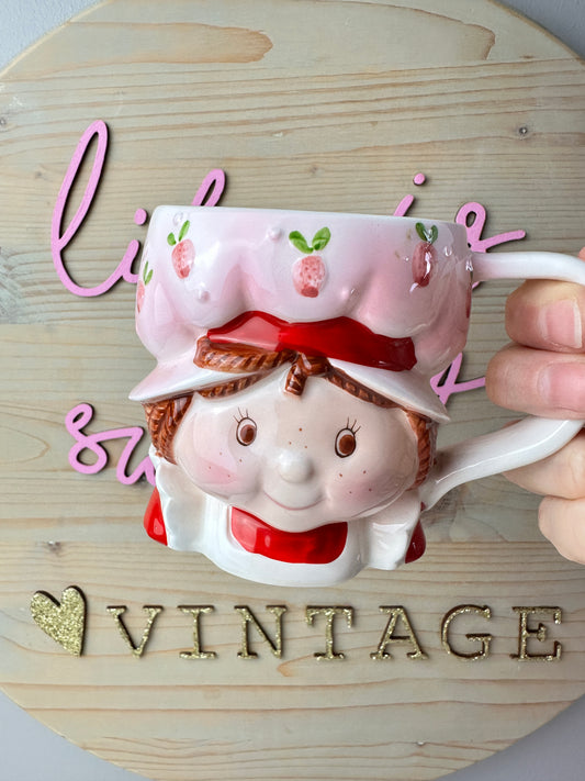 1983 AGC Strawberry Shortcake Figural Head Porcelain Mug