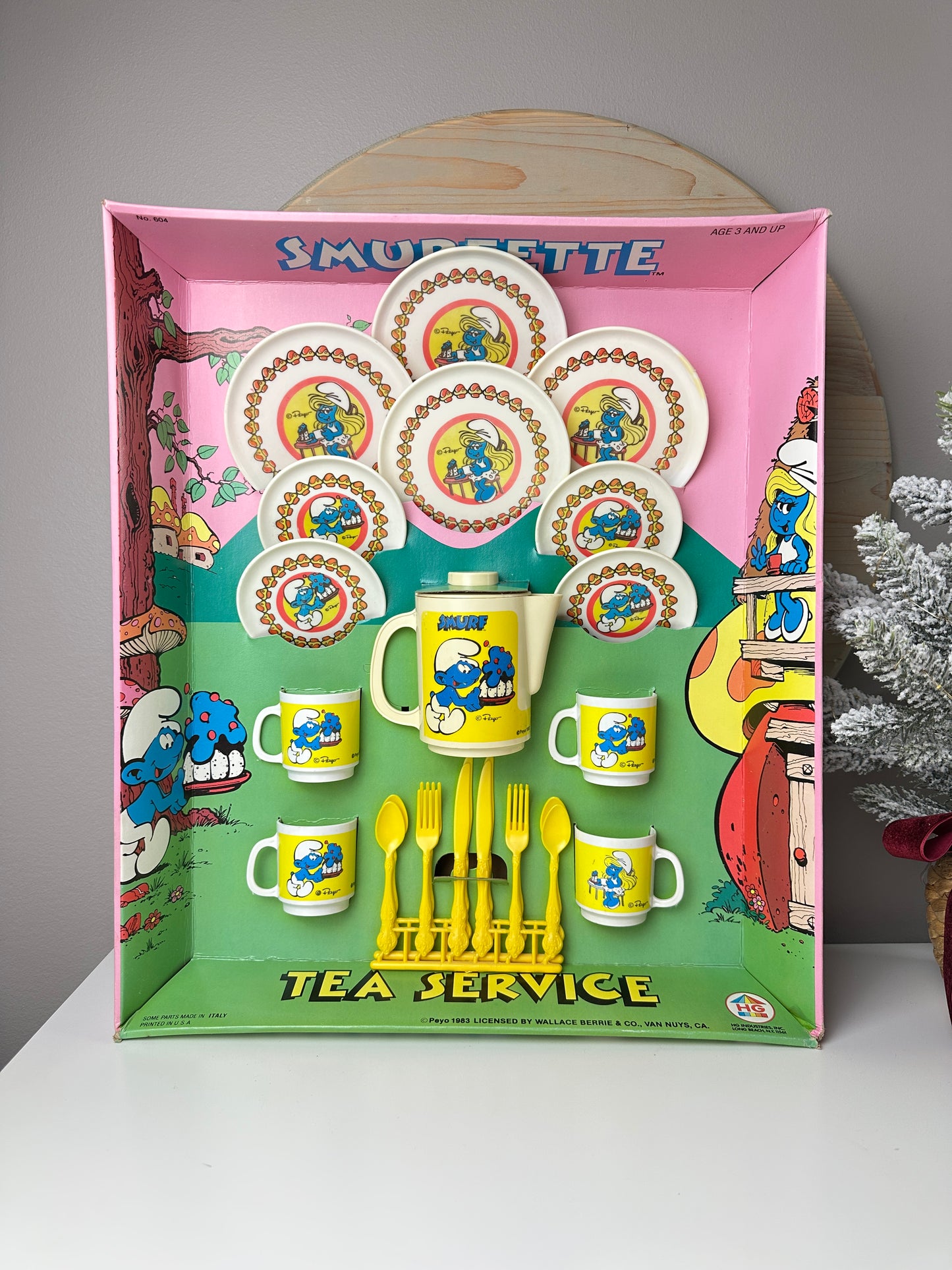 1983 Smurfs Smurfette Tea Service MIB