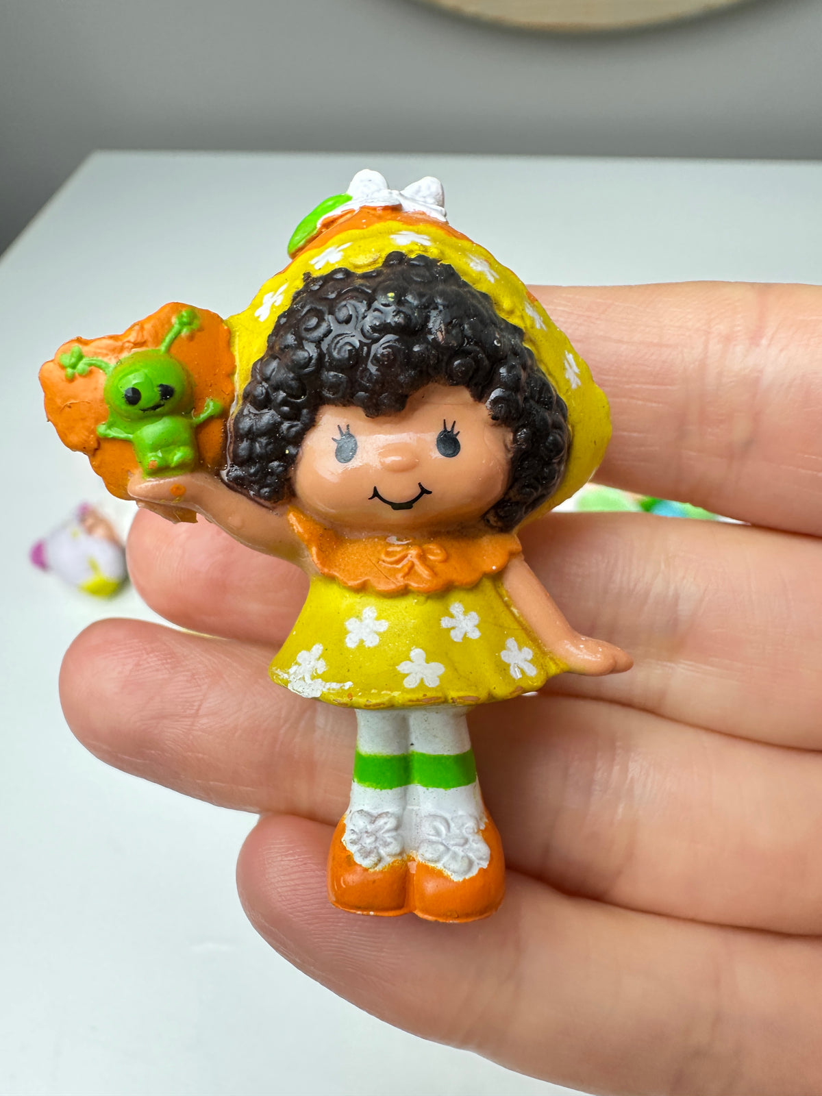 1980s Kenner Strawberry Shortcake Orange Blossom with a Butterfly Miniature PVC