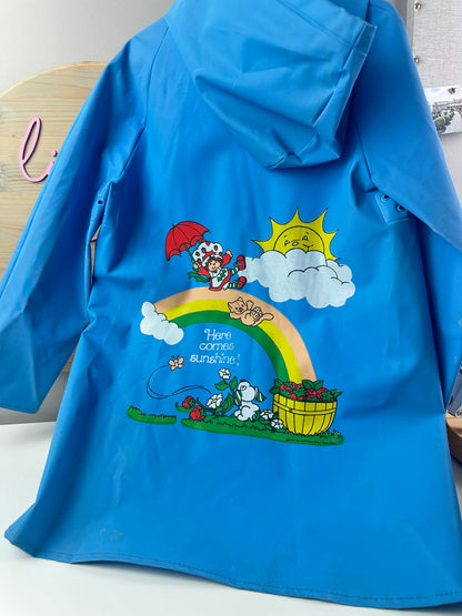 1980s Strawberry Shortcake Rain Jacket Slicker "Here Comes Sunshine" Size 6
