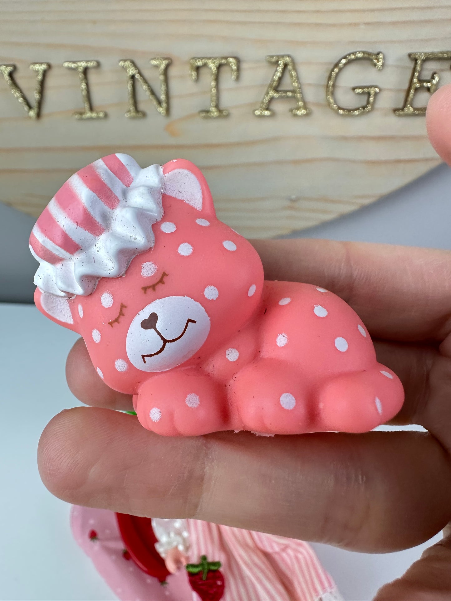 1984 Kenner Strawberry Shortcake with Custard Sweet Sleeper Doll with Sleeping Bag