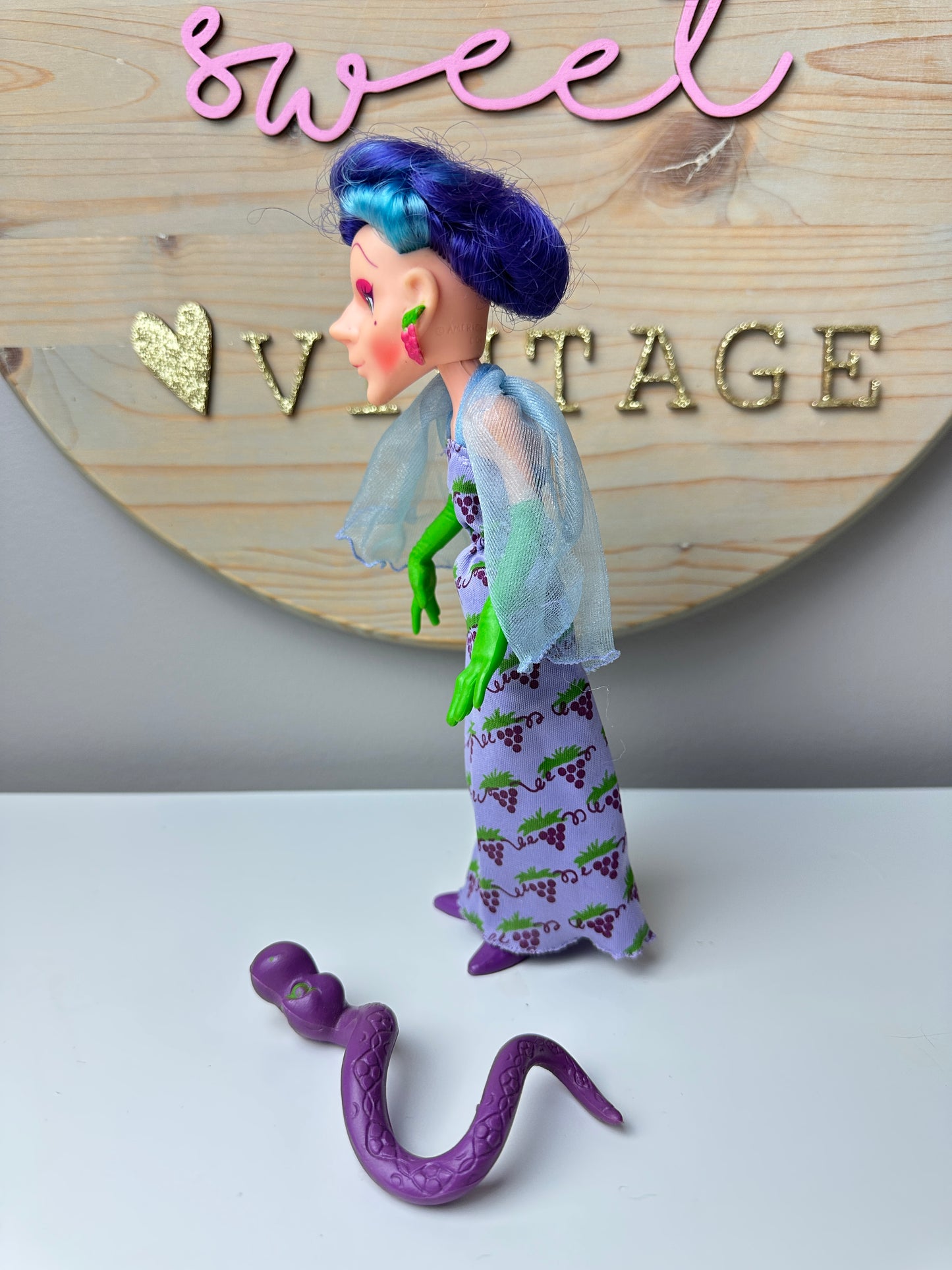 1982 Kenner Strawberry Shortcake Sour Grapes with Dregs Villain Doll