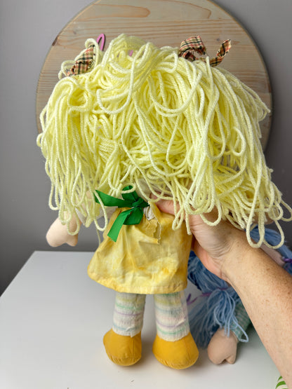 Vintage Custom Strawberry Shortcake Rag Dolls Banana Twirl & Blueberry Muffin (Lot of Two)
