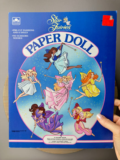 1980s Golden Star Fairies Paperdoll Book Unused