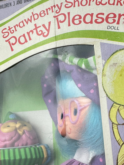 1984 Kenner Strawberry Shortcake Plum Puddin' with Elderberry Owl Party Pleaser Doll NRFB