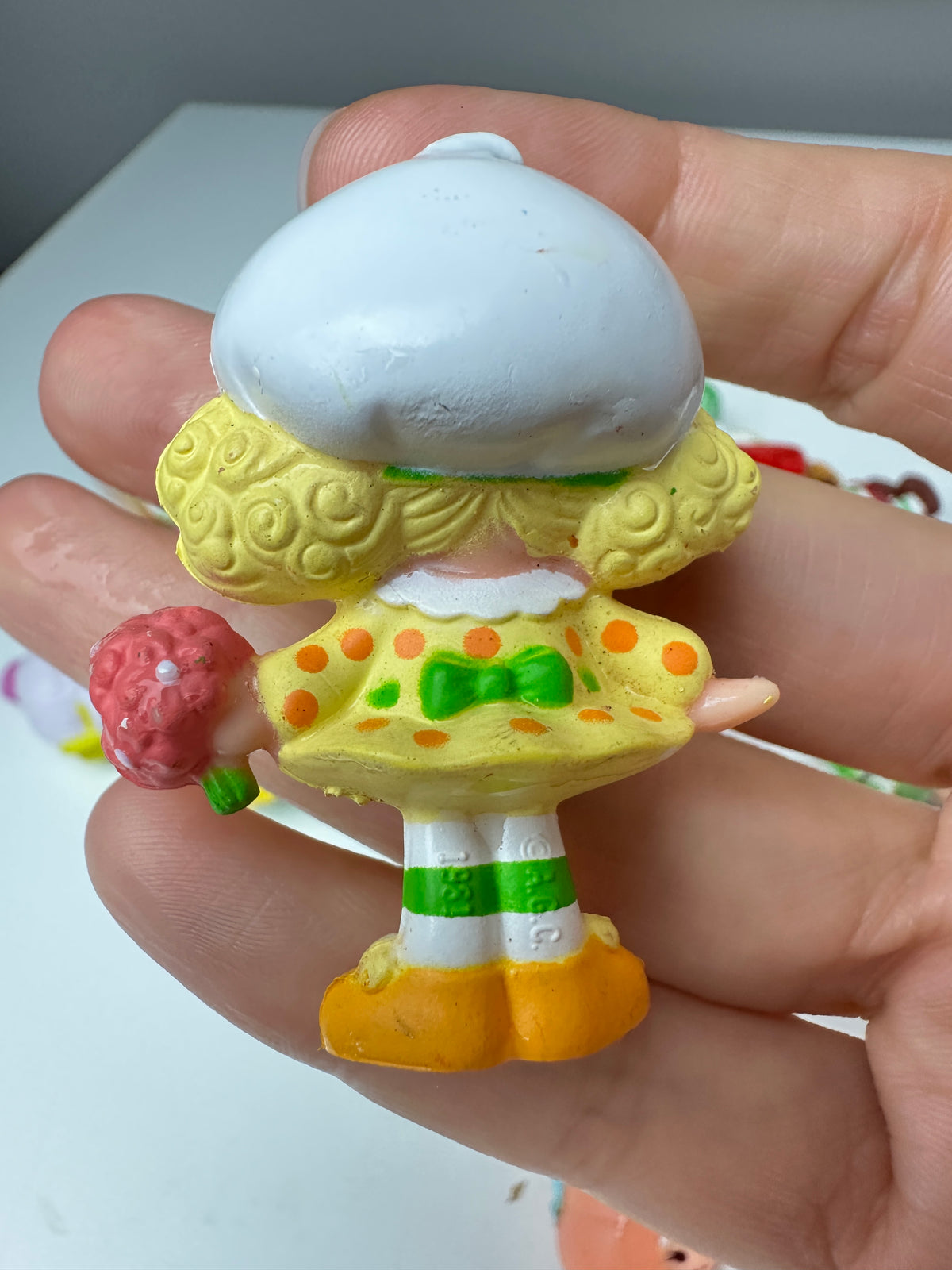 1980s Kenner Strawberry Shortcake Lemon Meringue with a Bouquet Miniature PVC