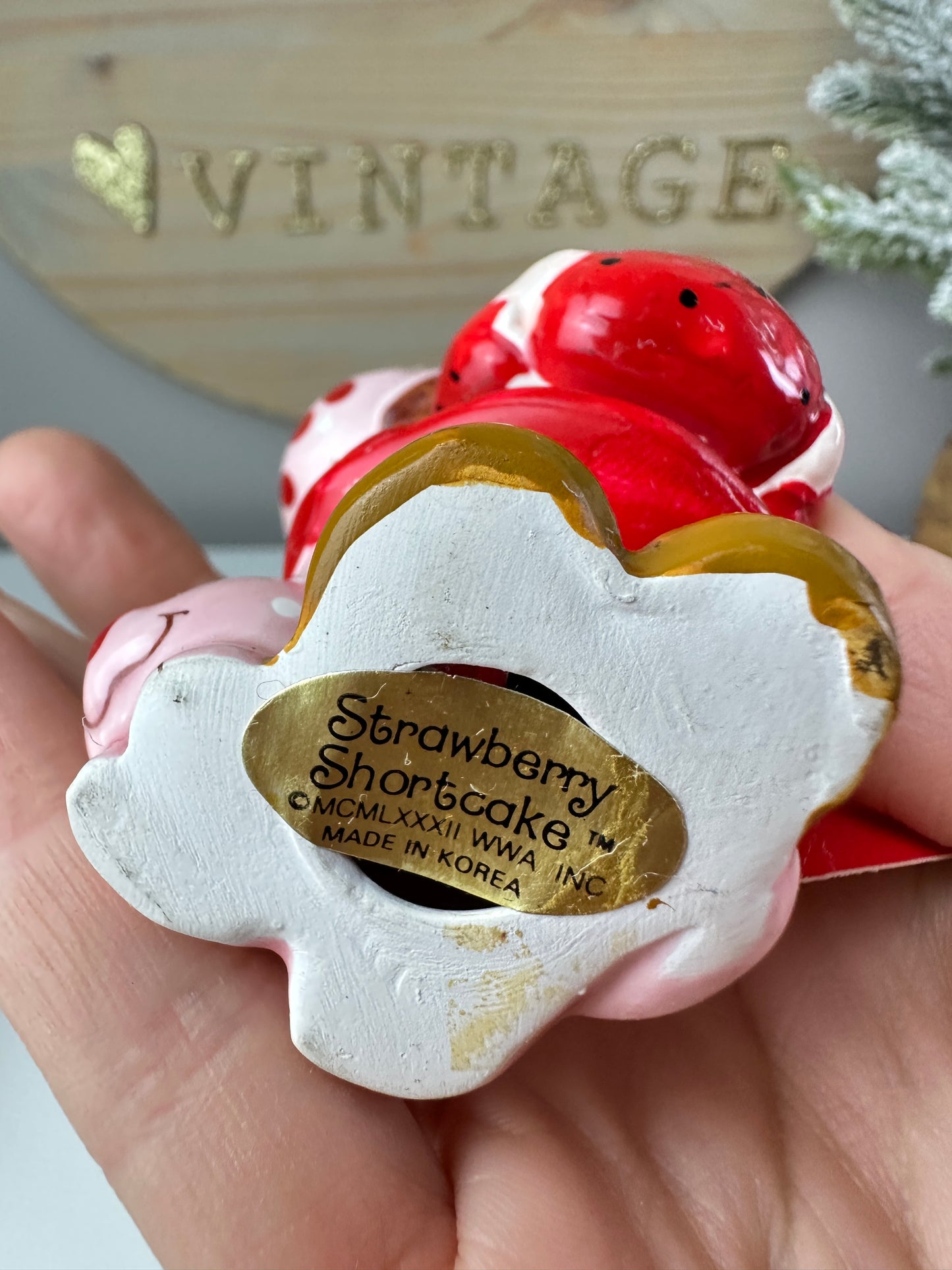 1980s Strawberry Shortcake Designer's Collection Porcelain Figurine with Tag