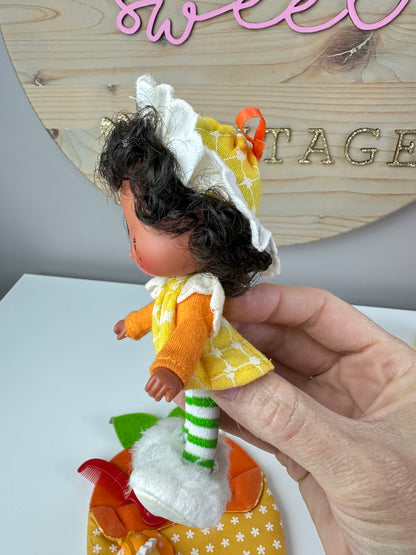 1984 Kenner Strawberry Shortcake Orange Blossom Sweet Sleeper Doll with Sleeping Bag