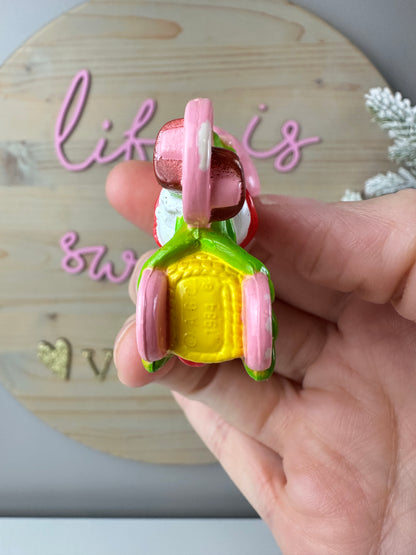 1984 Kenner Strawberry Shortcake with Custard on the Berry Cycle Mini PVC Figure *Berry Vault*