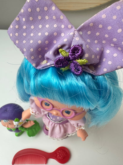 1985 Kenner Strawberry Shortcake Plum Puddin' with Plum Berrykin Doll *Berry Vault*