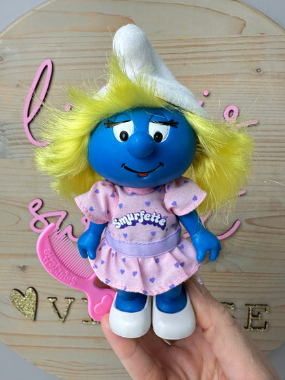 1983 Applause Smurfs Smurfette Dress 'n Style Doll with Comb