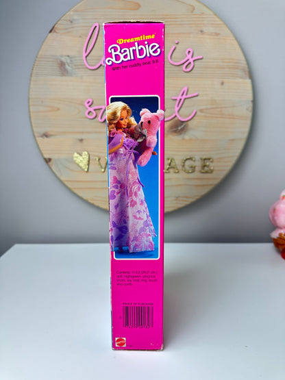 1984 Mattel Dreamtime Barbie with B.B. Bear NRFB Sealed