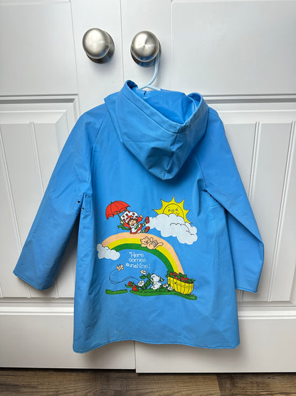 1980s Strawberry Shortcake Rain Jacket Slicker "Here Comes Sunshine" Size 6