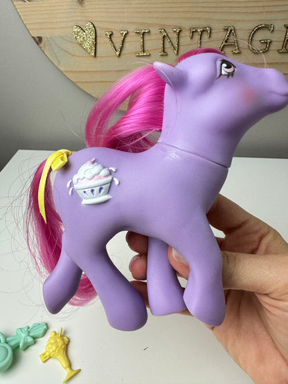 1980s Hasbro My Little Pony Sherbet Sundae Best Pony with Accessories