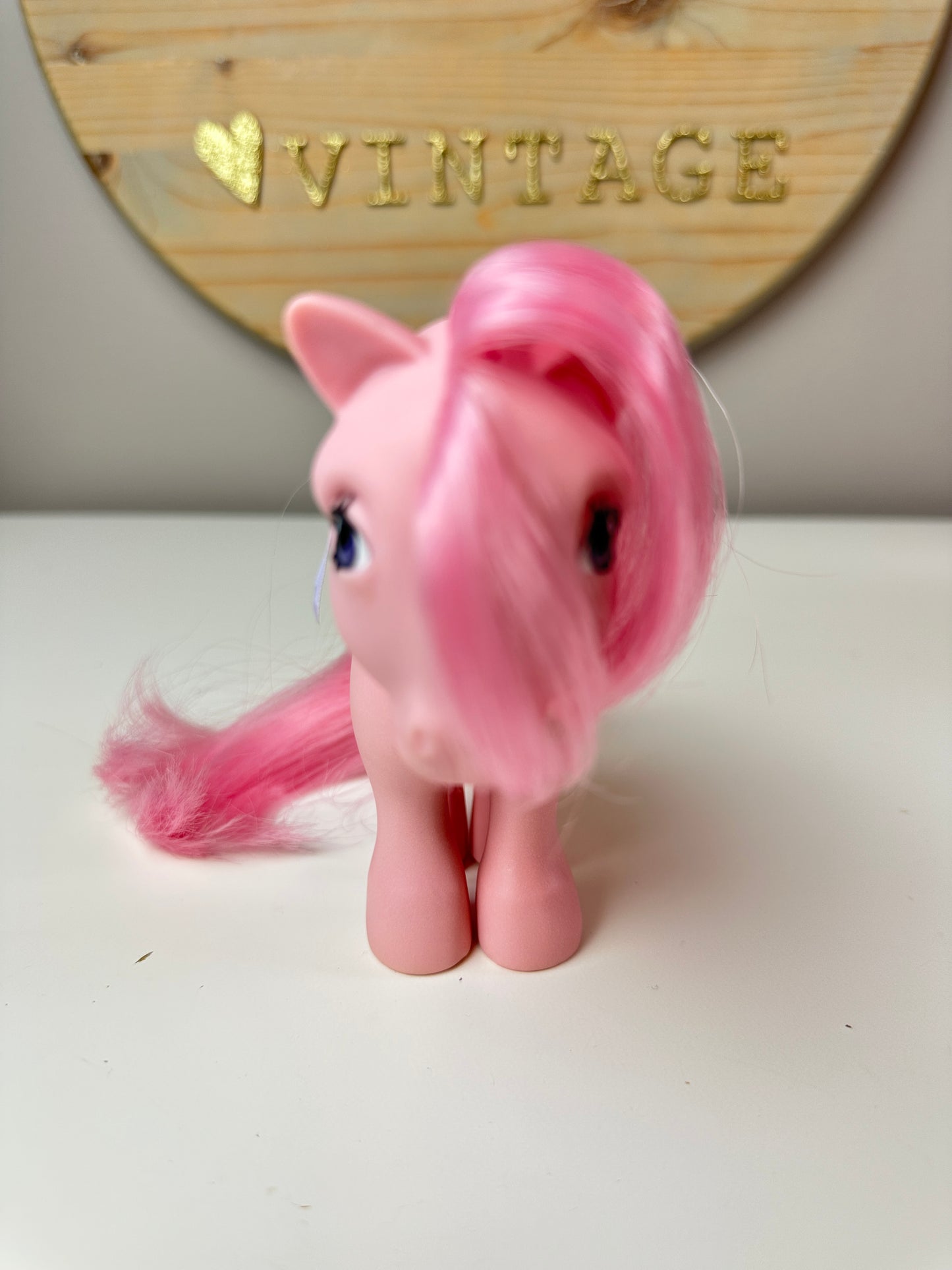 1980s Hasbro My Little Pony Concave Foot Cotton Candy with Ribbon