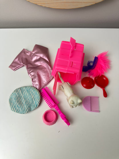 1980s Random Jem, Barbie, & Strawberry Shortcake Accessories Lot