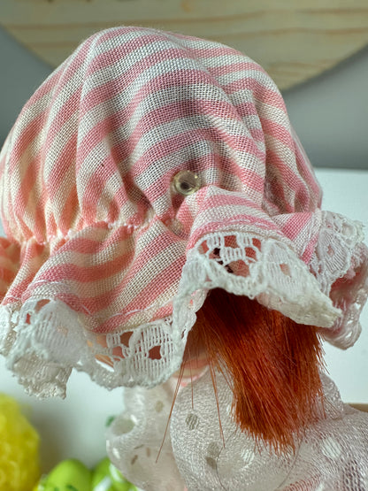 1984 Kenner Strawberry Shortcake with Custard Sweet Sleeper Doll with Sleeping Bag