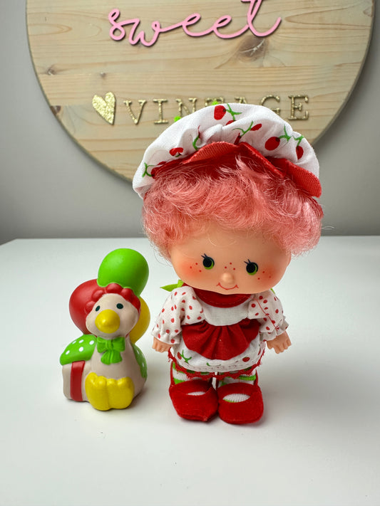 1984 Kenner Strawberry Shortcake Cherry Cuddler with Gooseberry Party Pleaser Doll