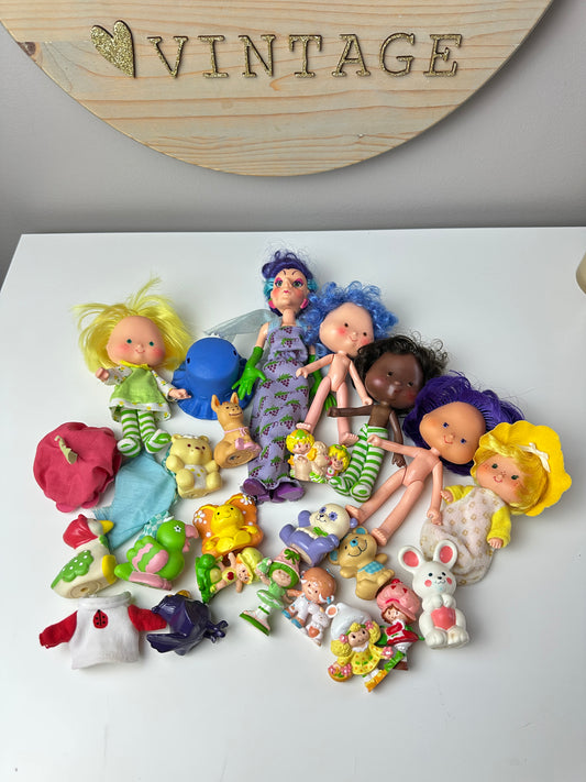 1980s Kenner Strawberry Shortcake Doll, Pet, & Mini Lot [Flawed]
