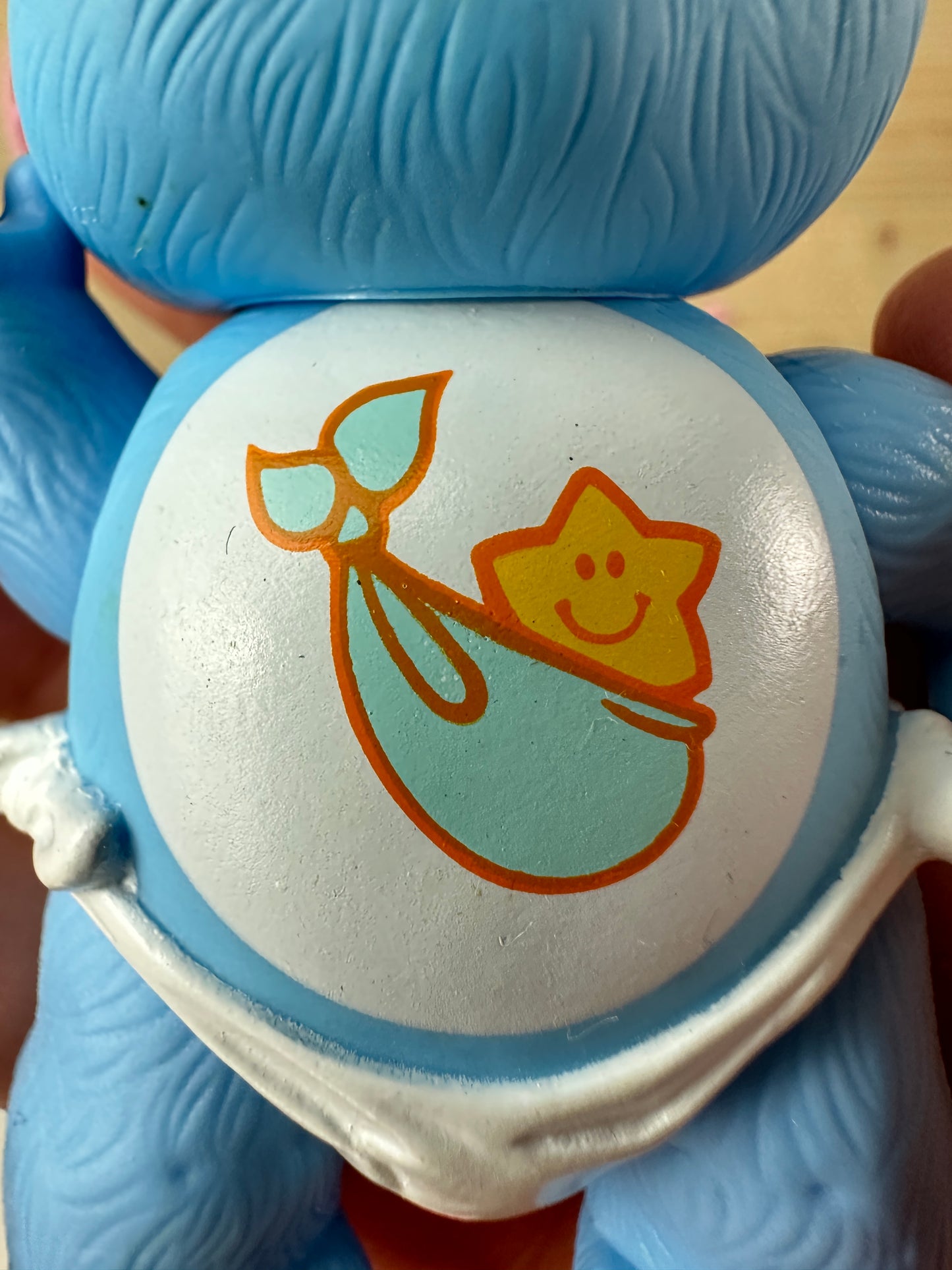 1980s Kenner Care Bear Baby Tugs Bear Poseable with Bucket Accessory