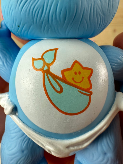 1980s Kenner Care Bear Baby Tugs Bear Poseable with Bucket Accessory