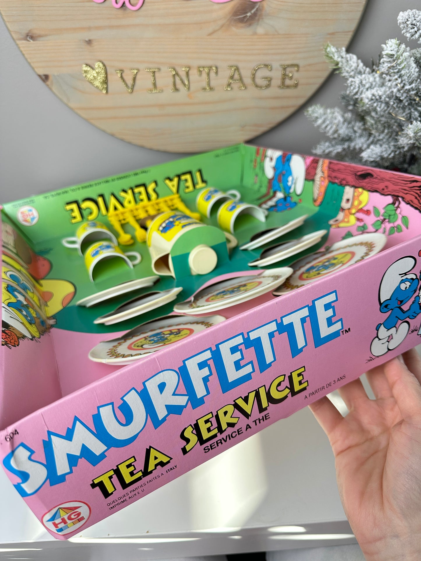 1983 Smurfs Smurfette Tea Service MIB