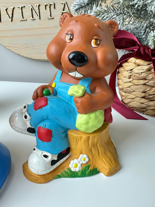 1984 Get Along Gang Bingo Beaver Ceramic Bank