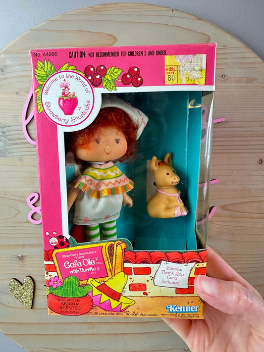 1983 Kenner Strawberry Shortcake Cafe Ole with Burrito Doll with Box