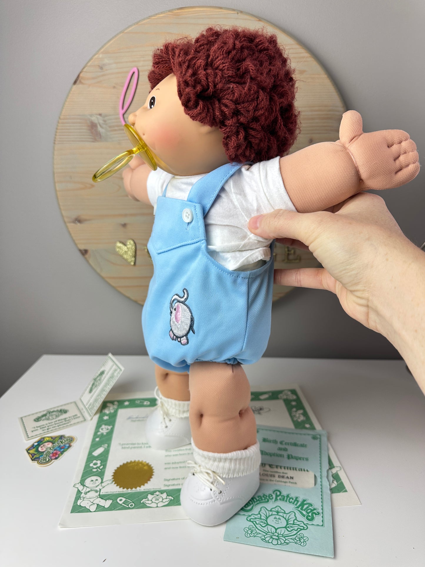 1980s Coleco Cabbage Patch Boy with Pacifier & Paperwork [Louis Dean]